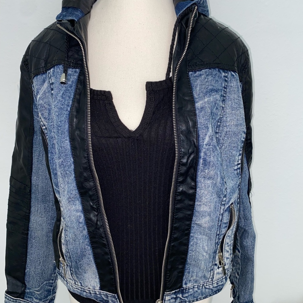 Denim/leather jacket
